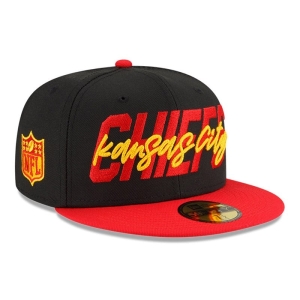 59fifty New Era Kansas City Chiefs NFL Draft Fitted Gorras Negros | PR9568421