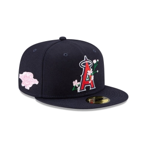 59fifty New Era La Angels Side Patch Bloom Fitted Gorras Azules | LQ2973081