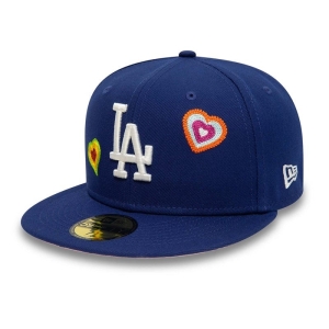 59fifty New Era La Dodgers Chain Stitch Heart Fitted Gorras Azules | OK7105932