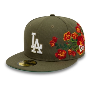 59fifty New Era La Dodgers MLB Floral Fitted Gorras Verdes | XE8756234