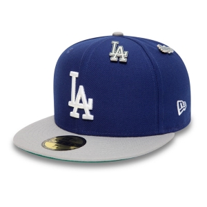 59fifty New Era La Dodgers MLB Pin Badge Fitted Gorras Azules | ON5876439