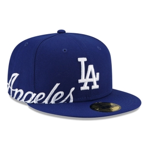 59fifty New Era La Dodgers MLB Side Split Fitted Gorras Azules | VE4781026