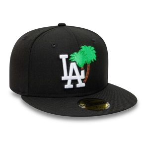 59fifty New Era La Dodgers Palm Tree Fitted Gorras Negros | CV0685937