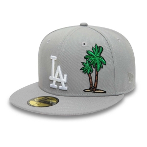 59fifty New Era La Dodgers Palm Tree Fitted Gorras Grises | EC4051623