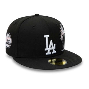 59fifty New Era La Dodgers Palm Tree Fitted Gorras Negros | TI4715039