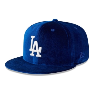 59fifty New Era La Dodgers Velvet Fitted Gorras Azules | FA8052341