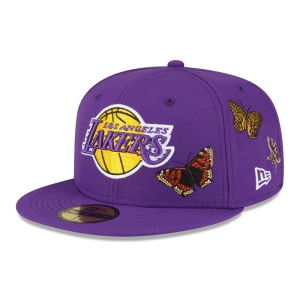 59fifty New Era La Lakers Felt X NBA Fitted Gorras Morados | WT4961725