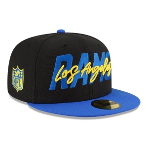 59fifty New Era La Rams NFL Draft Fitted Gorras Negros | IQ0247938