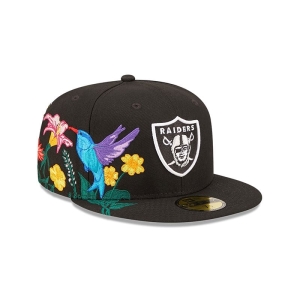 59fifty New Era Las Vegas Raiders NFL Blooming Fitted Gorras Negros | UX2897410