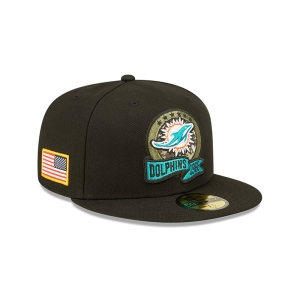 59fifty New Era Miami Dolphins NFL Salute To Service Fitted Gorras Negros | ZW8672940