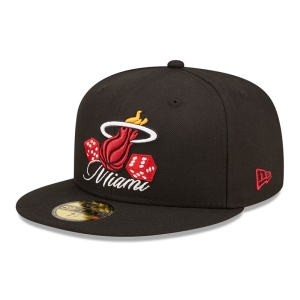 59fifty New Era Miami Heat Roller Fitted Gorras Negros | RK8514369