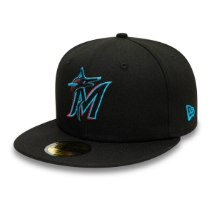 59fifty New Era Miami Marlins Authentic On Field Game Gorras Negros | SQ9705134