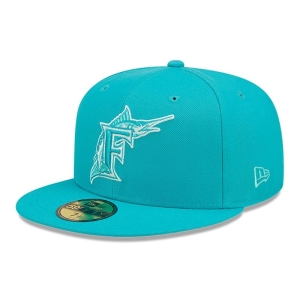 59fifty New Era Miami Marlins Monocamo Fitted Gorras Azules | LQ1854632