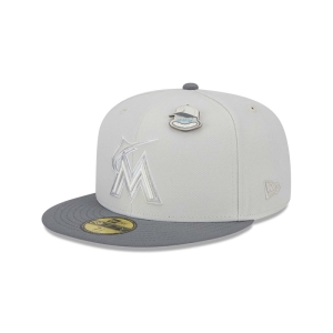 59fifty New Era Miami Marlins Outer Space Fitted Gorras Grises | PT2763419