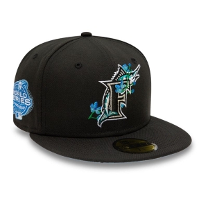 59fifty New Era Miami Marlins Side Patch Bloom Fitted Gorras Negros | PI0538496