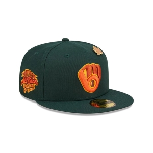 59fifty New Era Milwaukee Brewers Leafy Fitted Gorras Verdes | SR2609381