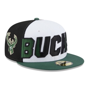 59fifty New Era Milwaukee Bucks NBA Back Half Fitted Gorras Verdes | QM8243916