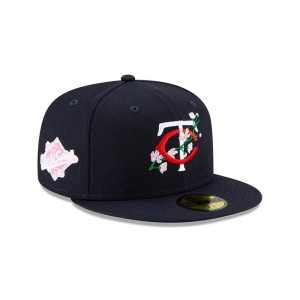 59fifty New Era Minnesota Twins Side Patch Bloom Fitted Gorras Azules | NS3245098