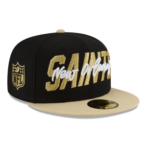 59fifty New Era New Orleans Saints NFL Draft Fitted Gorras Negros | UE2679103