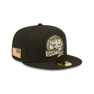 59fifty New Era New Orleans Saints NFL Salute To Service Fitted Gorras Negros | TV4296103