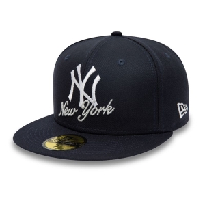 59fifty New Era New York Yankees Dual Logo Fitted Gorras Azules | UI1782069