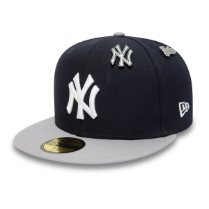 59fifty New Era New York Yankees MLB Pin Badge Fitted Gorras Azules | KV0538146