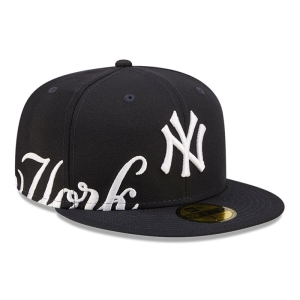 59fifty New Era New York Yankees MLB Side Split Fitted Gorras Azules | HI9607134