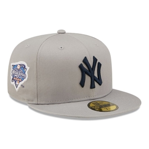 59fifty New Era New York Yankees Side Patch Fitted Gorras Grises | PS6382195