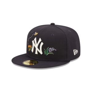 59fifty New Era New York Yankees Watercolour Floral Gorras Azules | CB4107263