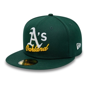 59fifty New Era Oakland Athletics Dual Logo Fitted Gorras Verdes | XW0186923