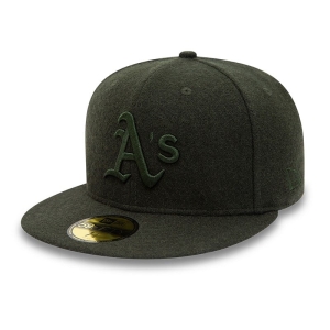 59fifty New Era Oakland Athletics Melton Fitted Gorras Verdes | QP1528763