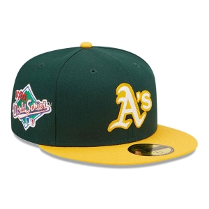 59fifty New Era Oakland Athletics Ne Letterman Fitted Gorras Verdes | MJ9638415