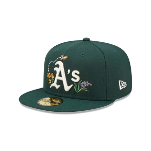 59fifty New Era Oakland Athletics Watercolour Floral Gorras Verdes | YW7053914