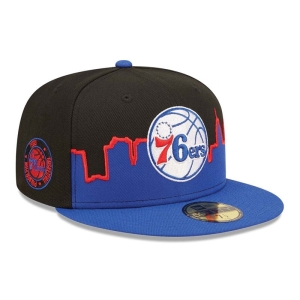 59fifty New Era Philadelphia 76ers NBA 2022 Fitted Gorras Negros | SG1573629