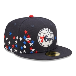 59fifty New Era Philadelphia 76ers NBA Americana Fitted Gorras Azules | BK2567089