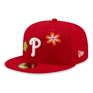 59fifty New Era Philadelphia Phillies MLB Fitted Gorras Rojos | UE6284307