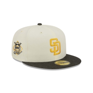 59fifty New Era San Diego Padres MLB Chrome Fitted Gorras Blancos | HU8926740