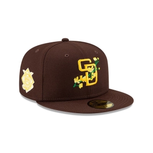 59fifty New Era San Diego Padres Side Patch Bloom Fitted Gorras Marrom | AL8657419