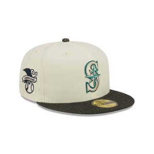 59fifty New Era Seattle Mariners MLB Chrome Fitted Gorras Blancos | ID5398246