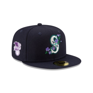 59fifty New Era Seattle Mariners Side Patch Bloom Fitted Gorras Azules | QR5624937