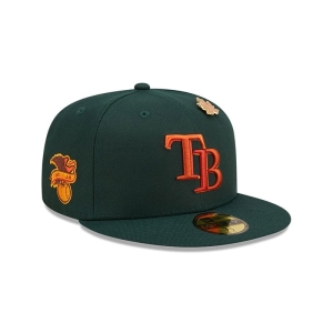 59fifty New Era Tampa Bay Rays Leafy Fitted Gorras Verdes | QN8923561