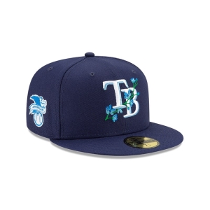 59fifty New Era Tampa Bay Rays Side Patch Bloom Fitted Gorras Azules | RU3186472