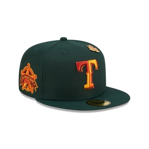 59fifty New Era Texas Rangers Leafy Fitted Gorras Verdes | CU8729540