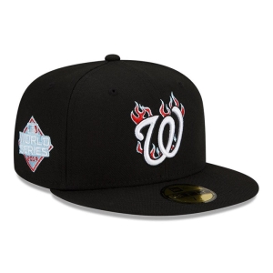 59fifty New Era Washington MLB Team Fire Fitted Gorras Negros | OB5938712