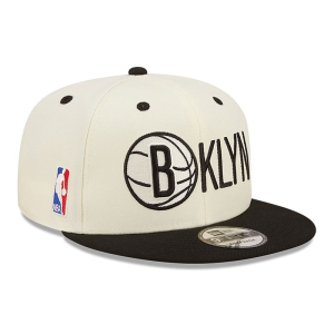 9fifty New Era Brooklyn Nets Logo Blend Gorras Blancos | QL3956712