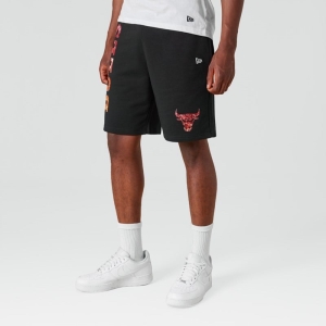 Bermudas New Era Chicago Bulls NBA Team Colour Agua Print Negros | WR0395481