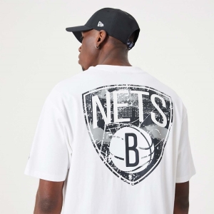 Camiseta New Era Brooklyn Nets NBA Infill Team Logo Oversized Blancos | FO7368402