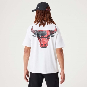 Camiseta New Era Chicago Bulls NBA Infill Team Logo Oversized Blancos | UC6531942