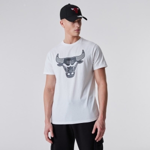 Camiseta New Era Chicago Bulls NBA Outline Logo Blancos | IM8194603