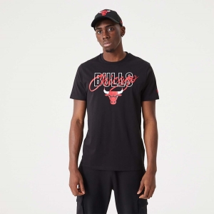 Camiseta New Era Chicago Bulls NBA Script Negros | DB3150984